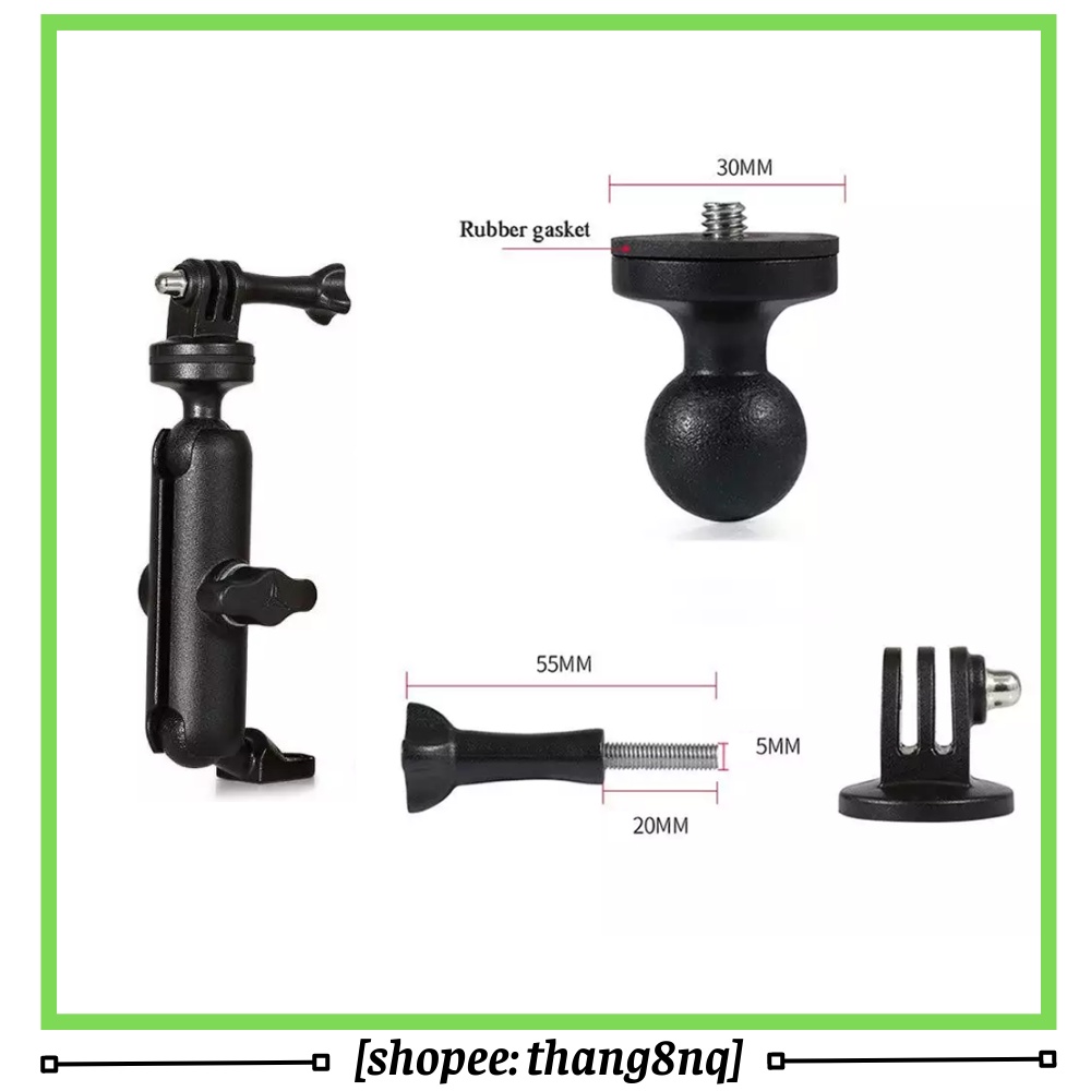 Giá đỡ hợp kim gắn gopro, action cam vào ghi đông, gương xe máy