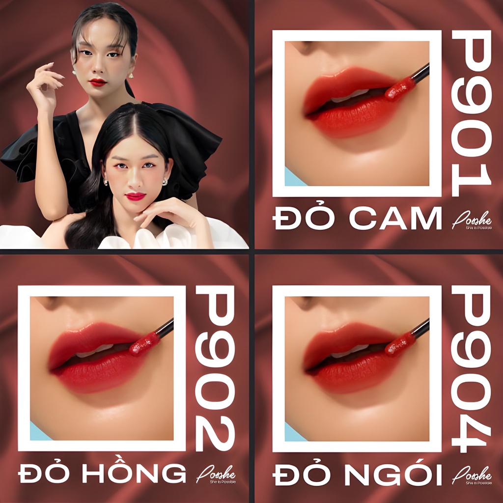 Son Kem Lì Posshe 2 Đầu Chính Hãng - Version Mới Bền Màu 16h