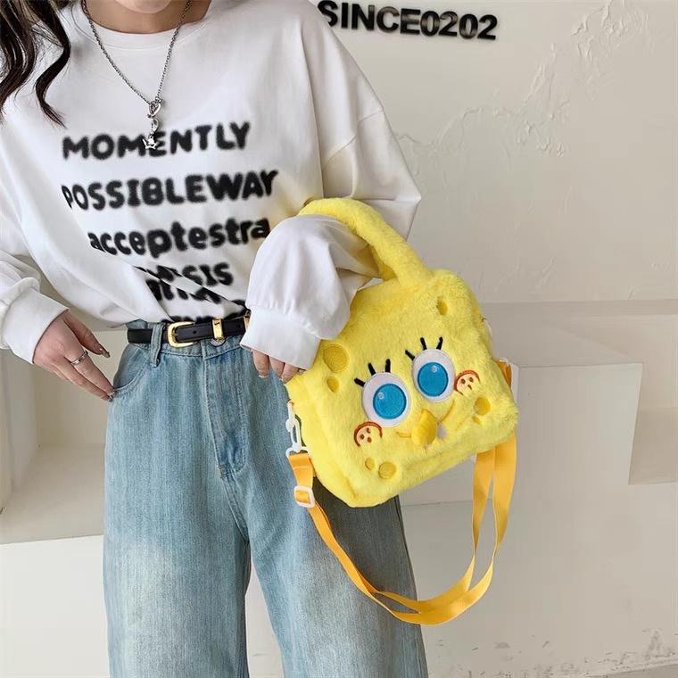 Babyfair Túi đeo vai sang trọng Hình dạng dễ thương Thiết kế nhân vật hoạt hình phổ biến Khóa kéo di động