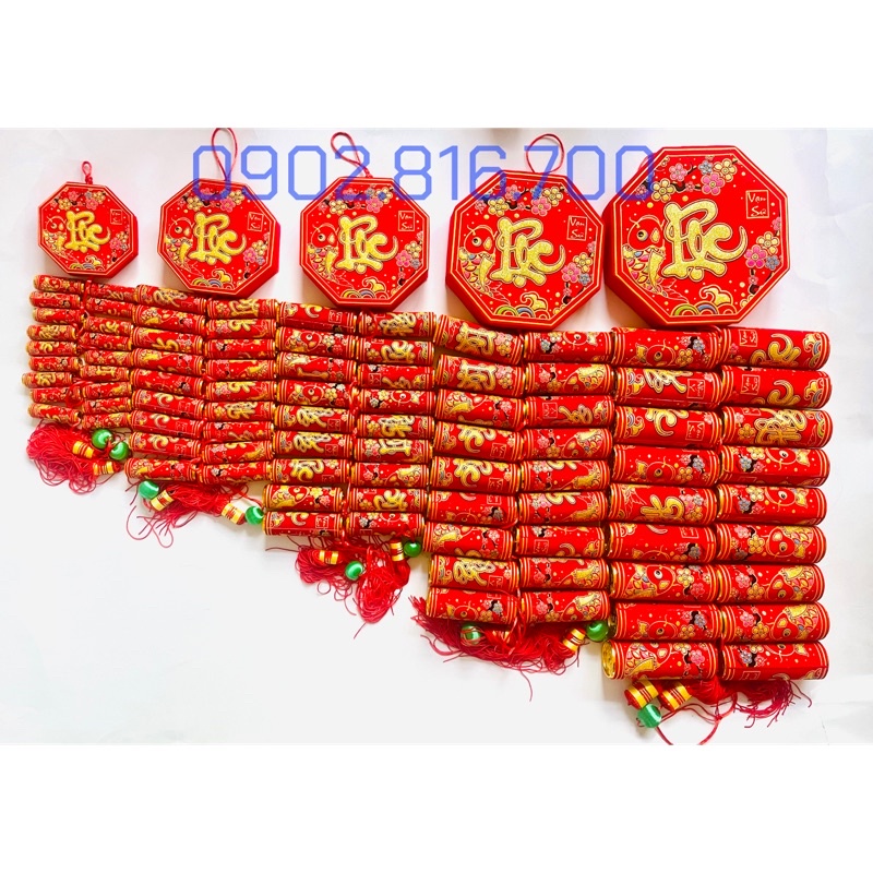Mô hình Dây pháo treo trang trí tết dài 70cm 90cm 1m1 1m5 1m9