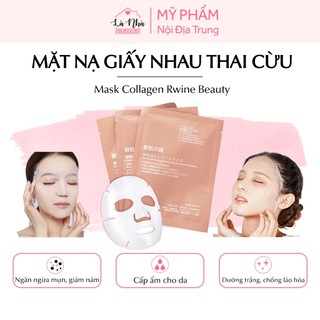 Mặt nạ giấy nhau thai cừu nhật bản Rwine Beauty, mask collagen tế bào gốc đắp mặt, dưỡng ẩm tức thì, làm trắng sáng da.