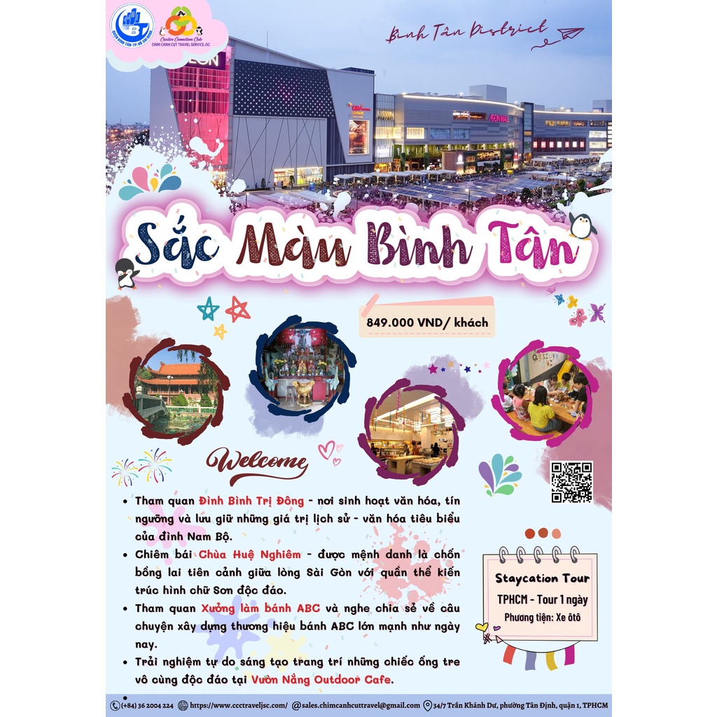 Chương Trình Tour "SẮC MÀU BÌNH TÂN" - Ban Ngày - Chim Cánh Cụt Travel JSC
