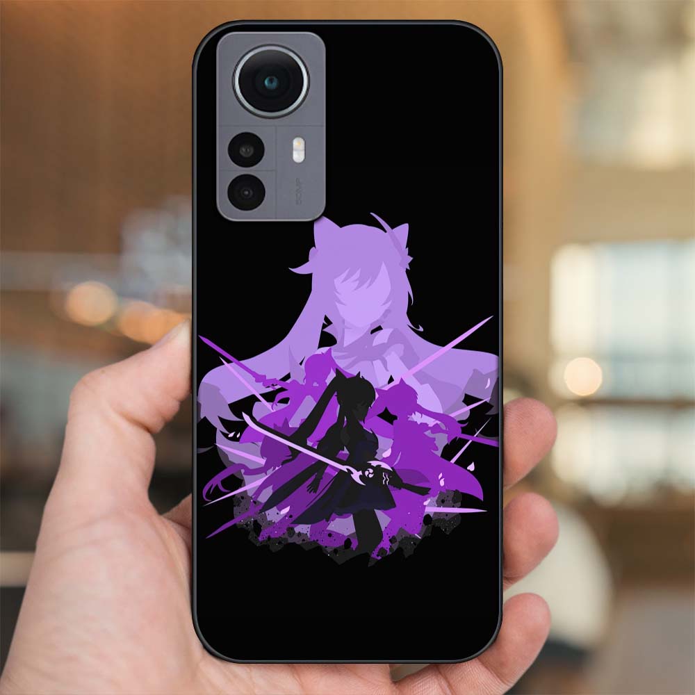 Ốp lưng Xiaomi 12 Pro 5G viền đen in hình Keqing Genshin Impact