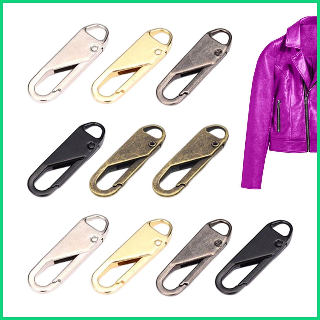 Set 10 Phụ Kiện Khóa Kéo Thay Thế Bằng Kim Loại Thông Dụng Cho Sửa Chữa Dây Kéo