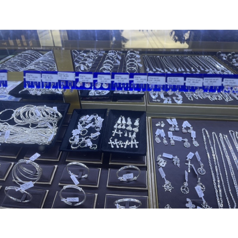 Lắc dây nhẫn bạc 925 si bạch kim