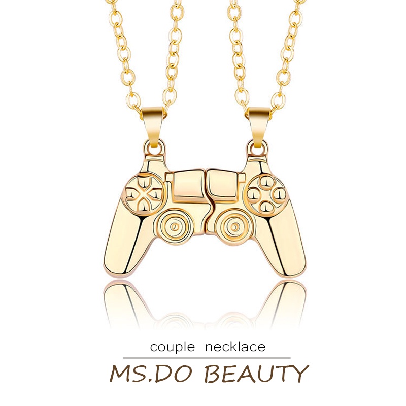 Ms.do Set 2 Vòng Cổ Choker Mạ Vàng 18k Hình Tay Cầm Chơi Game Có Nam Châm Cho Cặp Đôi / Bạn Thân