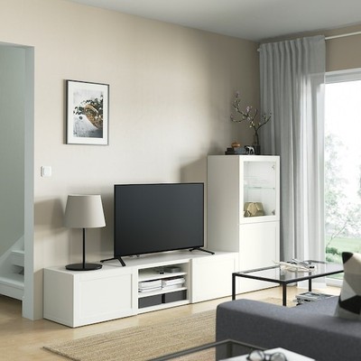 ATLANTA, COMBO Kệ tivi kèm kệ kệ để đồ cửa kính STO_050, 240x42x128cm, kệ gỗ Scandi Home