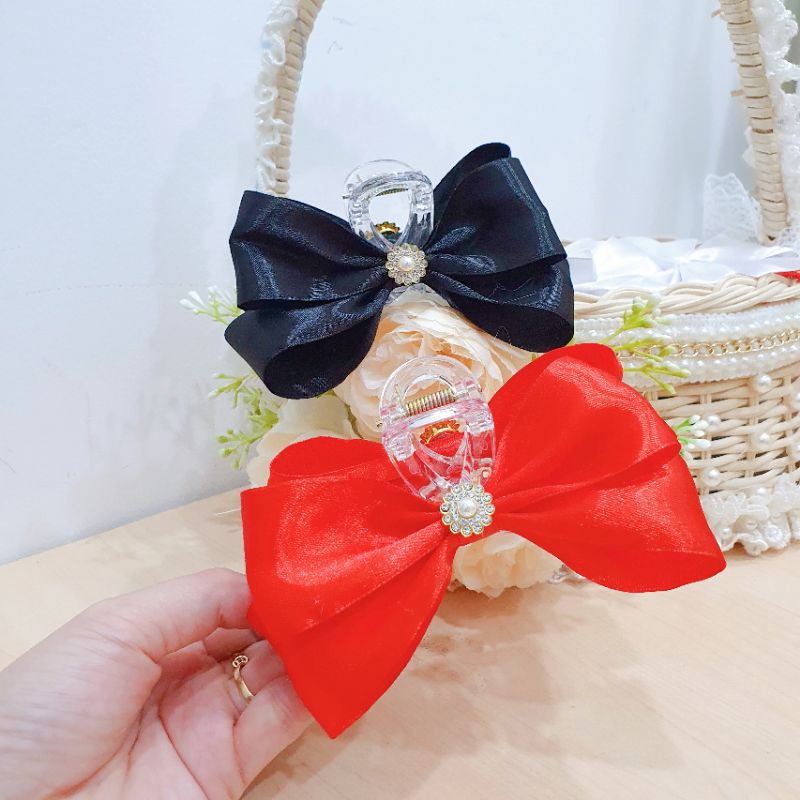 Kẹp càng cua, cào nơ 2 tầng gắn charm HÌNH VÀ VIDEO SHOP TỰ CHỤP 100%