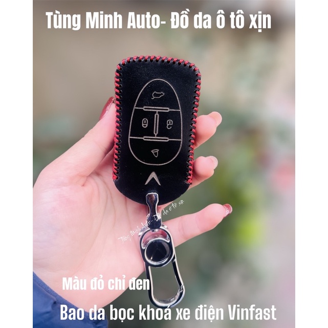 Bao da chìa khoá Vinfast VF8, xe điện VFe34 , bọc khoá khâu tay cao cấp