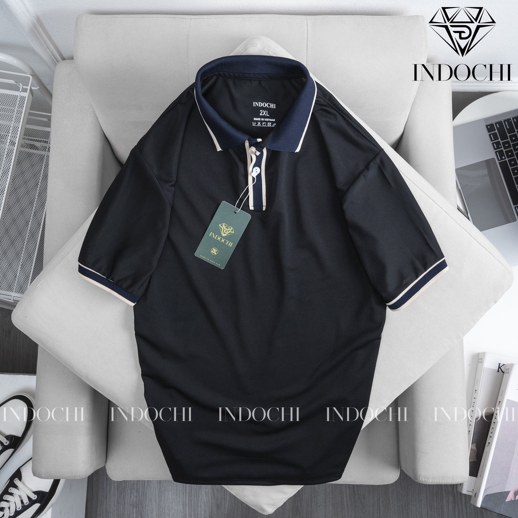 Áo polo cotton cá sấu viền tay viền cổ trẻ trung năng động - Áo thun có cổ INDOCHI