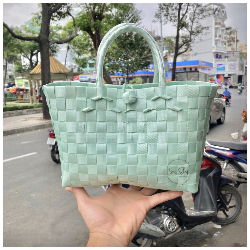 Túi xách đan tay -  Size 6 bé  - Làn nhựa