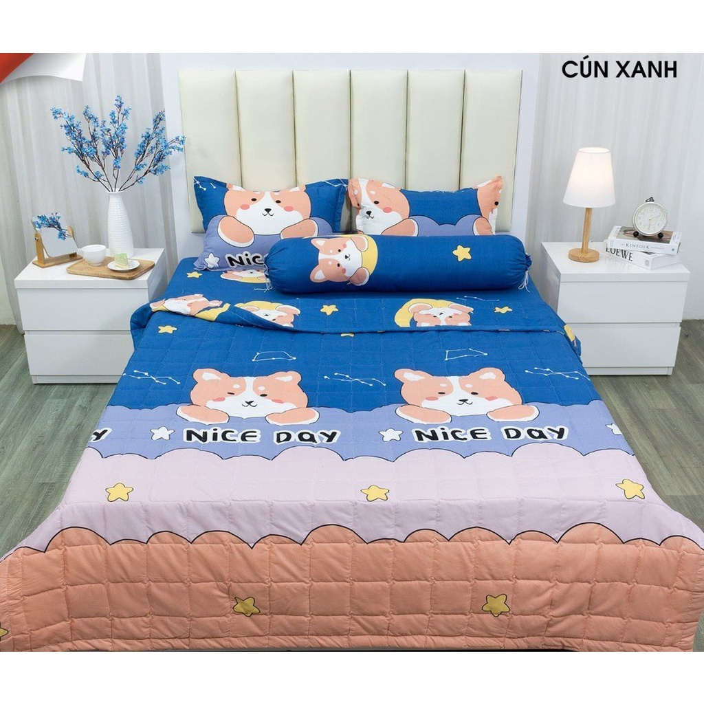 Bộ  ga gối poly cotton kích thước 1m4,1m5,1m6 chọn mẫu trong bài