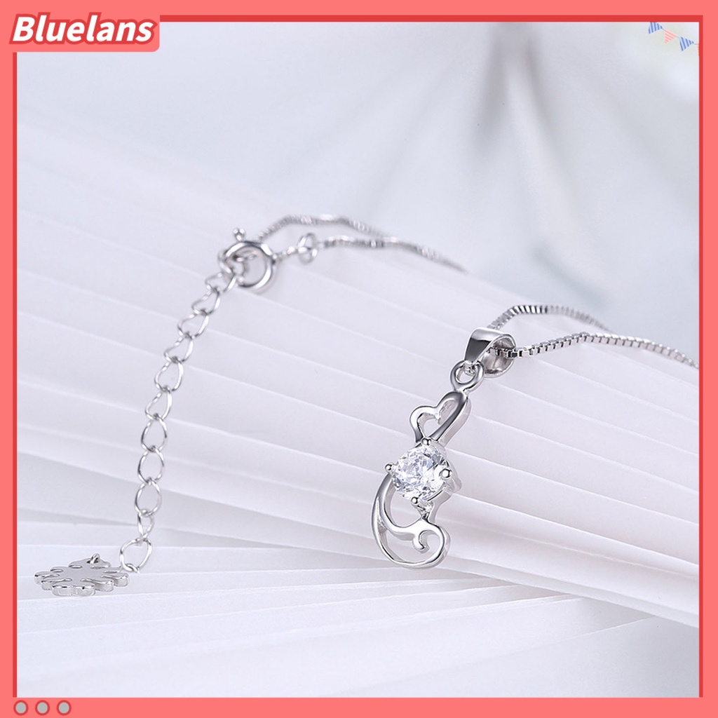 Vòng cổ Bạc 925 Mặt Hình Trái Tim Đính Đá Zircon Thời Trang Cho Nữ