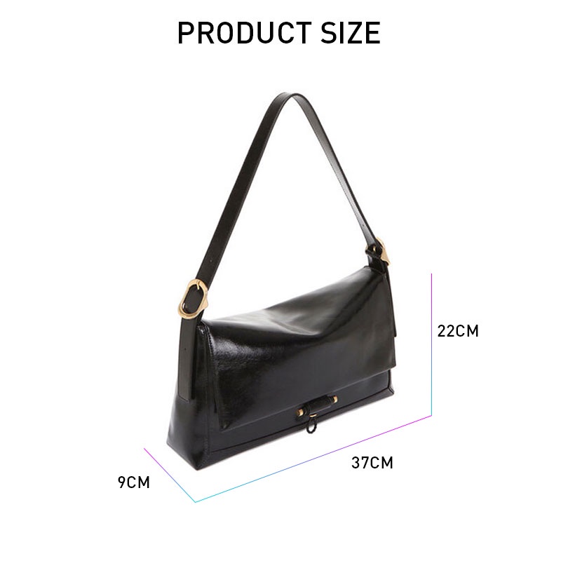 Mischa Túi Đeo Vai Da PU Mềm Màu Trơn Sức Chứa Lớn Dễ Phối Đồ Hợp Thời Trang