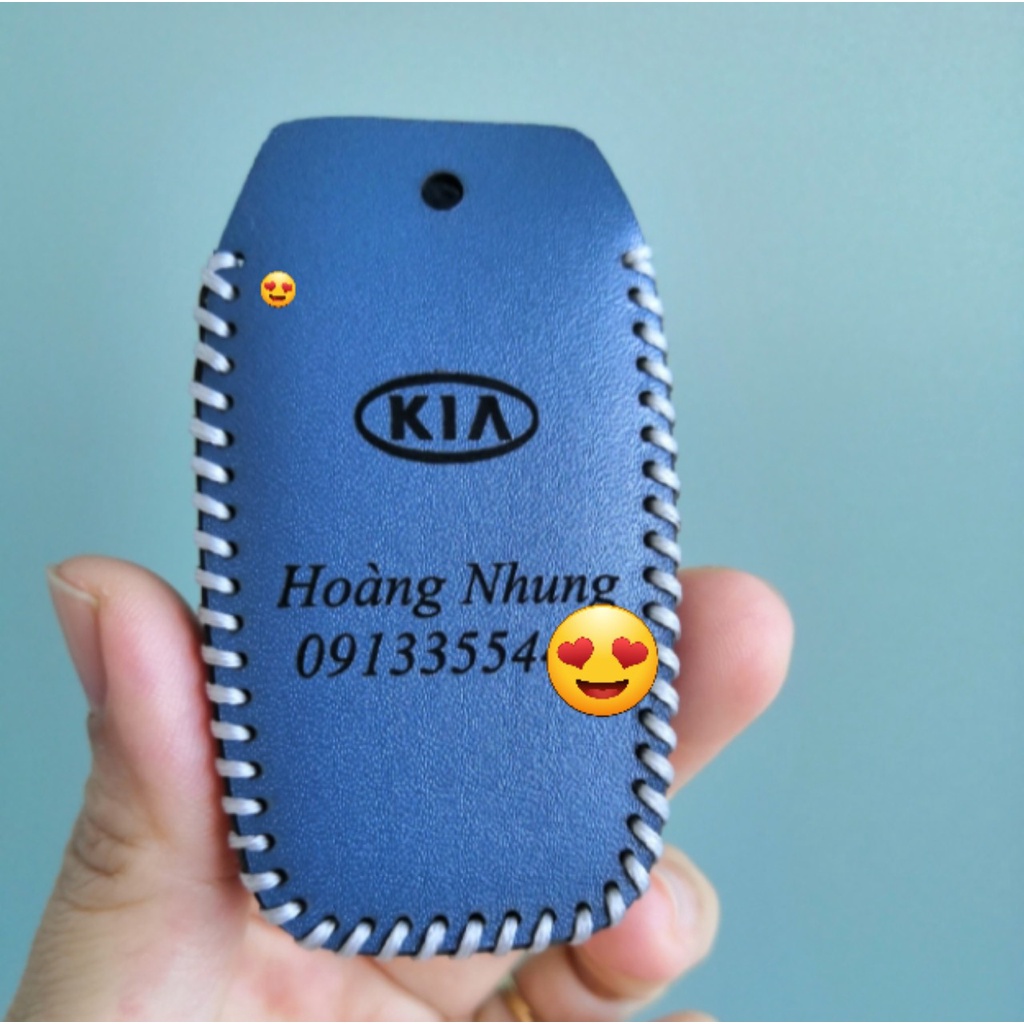 Bao Da Chìa Khoá Kia K3, Sorento, Spotage, 100% Da Thật, Khắc Tên & ĐT Chủ Xe, Nhiều màu