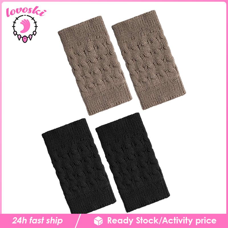 [Lovoski] Set 2 Đôi Vớ Ống Len Giữ Ấm Chân Thời Trang Mùa Đông Cho Nữ
