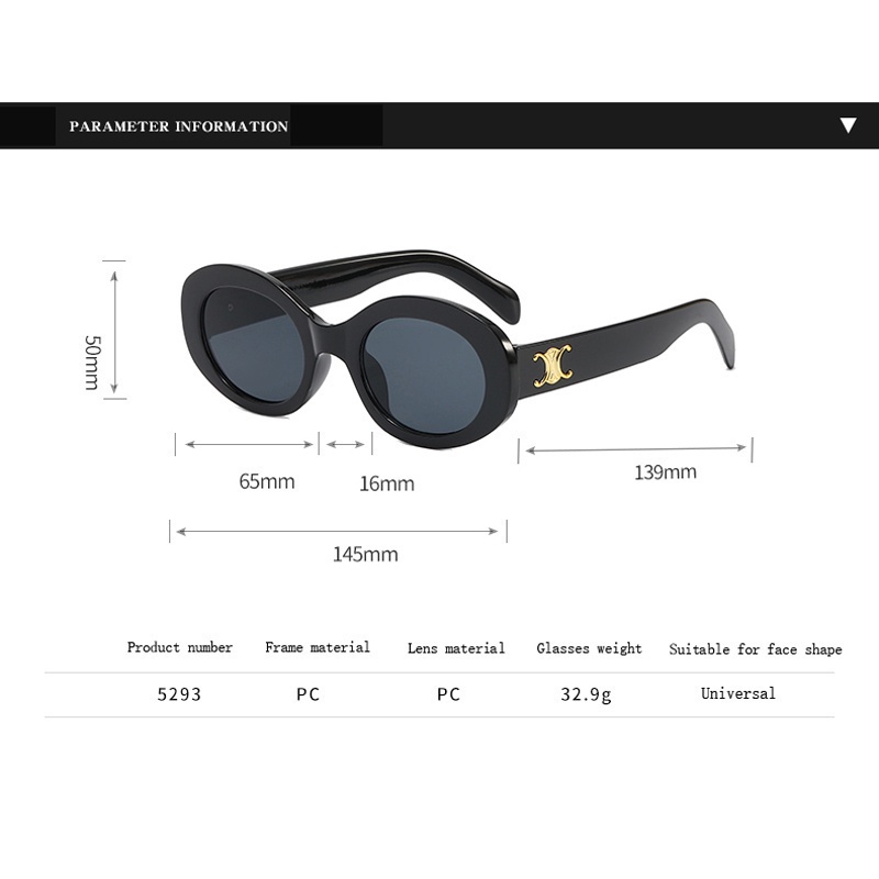 Kính Mát Hình Oval Chống Tia Cực Tím Phong Cách Retro Thời Trang Cho Nam Nữ