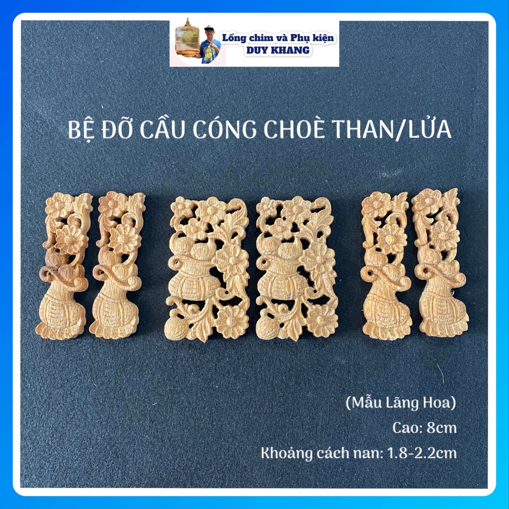 Bệ đỡ cầu cóng lồng choè than/lửa - mẫu Lãng hoa cao 8cm đến 12cm - phụ kiện lồng chim DUY KHANG