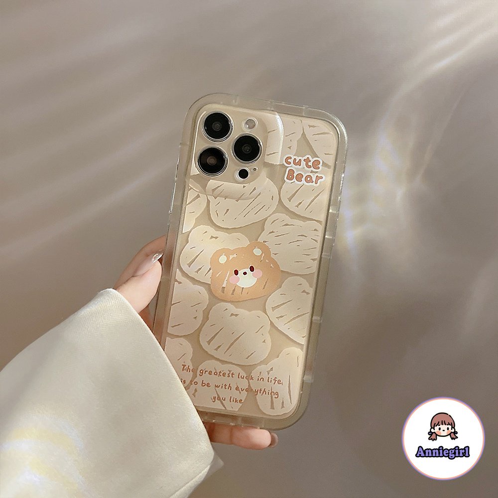 Ốp Điện Thoại TPU Mềm Nhám Chống Sốc Hình Gấu Nâu Kiểu Hàn Quốc Cho IPhone 14 13 12 11 Pro Max 14 Pro Max