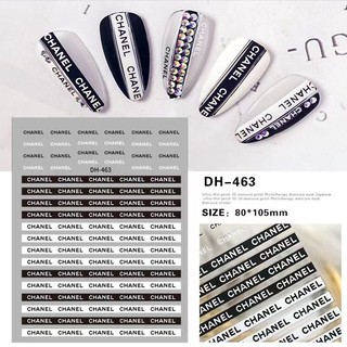 Sticker chữ thương hiệu dán móng - channel -dior- ysl - LV - gucci