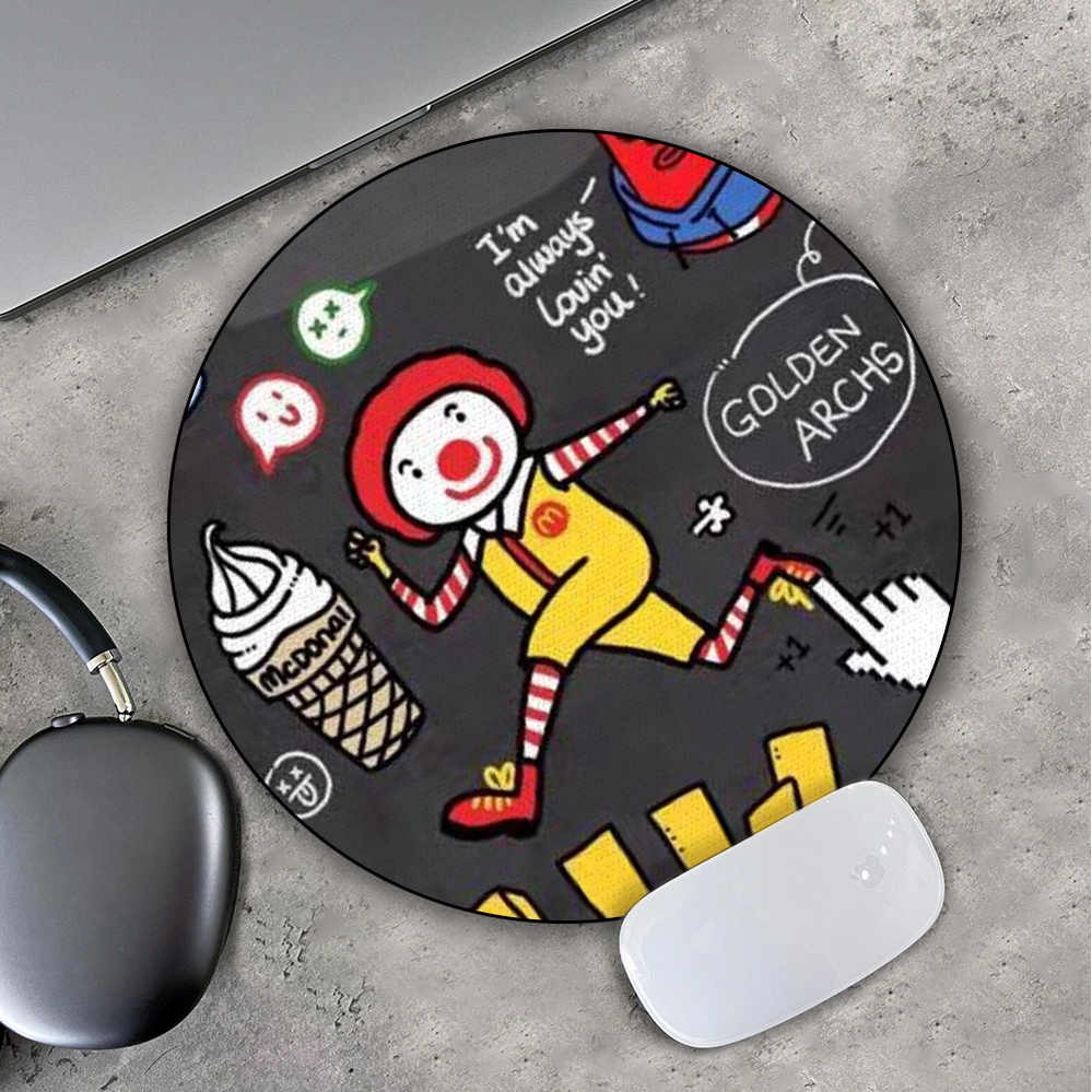 Lót Chuột Gaming in hình Khoai Chiên Chú Hề Chạy Bộ Kem Ốc Quế Pad decor bàn làm việc chơi game size 35cm