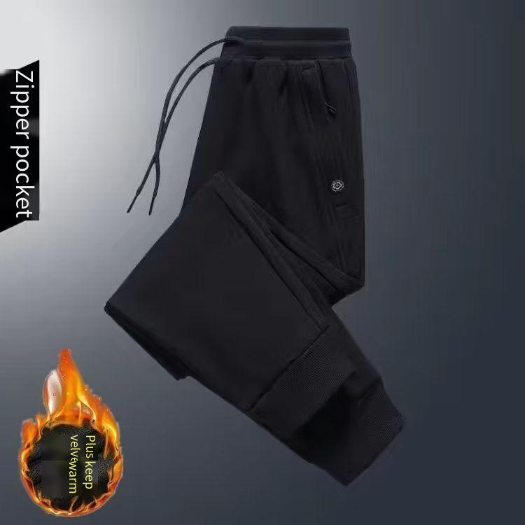 Quần Legging Thể Thao Lót Lông Cừu Dày Màu Trơn Thời Trang Mùa Đông Cho Nam Cỡ m-5xl