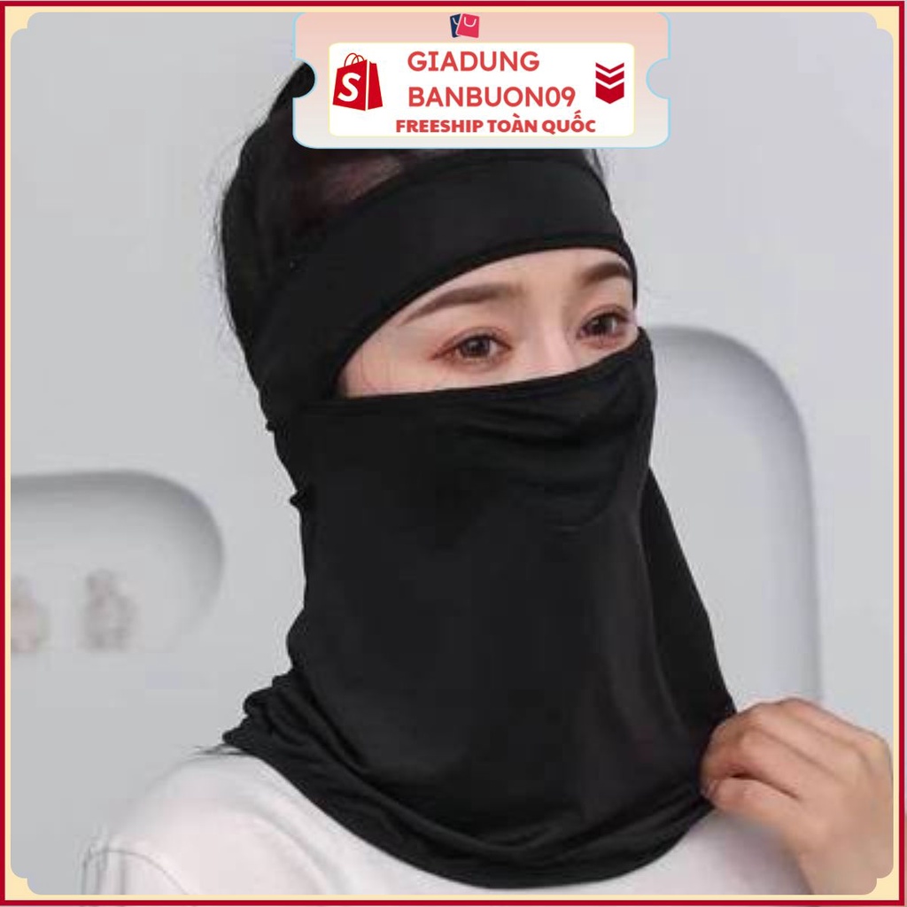 Khẩu Trang NIJA che kín mặt, cổ. Khẩu trang vải lụa lạnh thoáng khí chống nắng ,chống bụi bảo vệ cổ mới 2022
