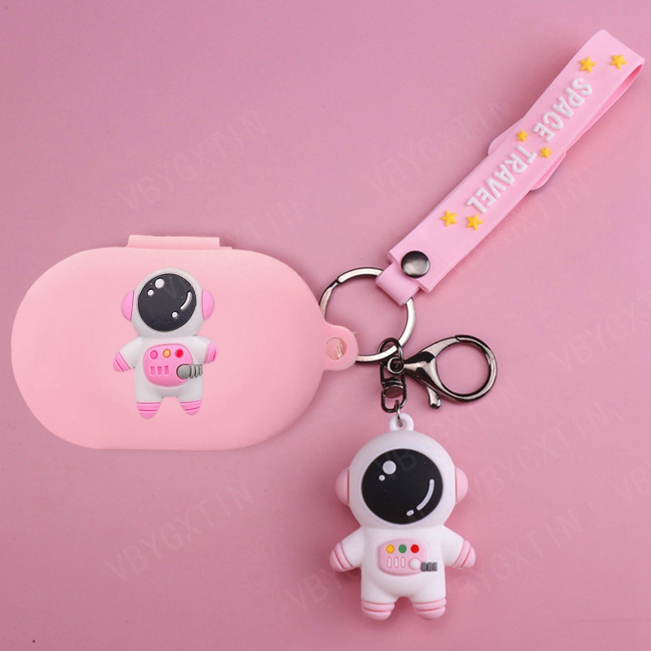 Vỏ Bảo Vệ Hộp Sạc Tai Nghe redmi buds 4 Lite redmi buds 4Lite Bằng Silicon Hình Phi Hành Gia / Chó / Mèo / Gấu Trúc Dễ Thương Kèm Móc Khóa