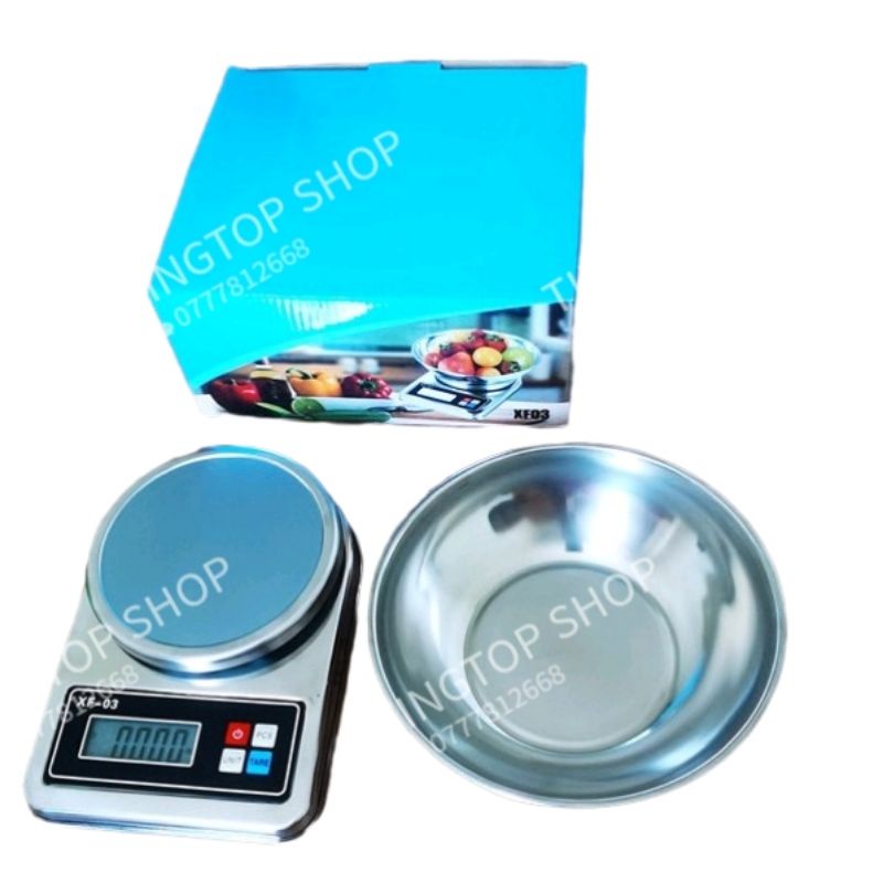Cân Điện Tử nhà bếp INOX XF 03 1KG 3KG 5KG 7KG Tiểu Ly MINI BÀO HÀNH 12 THÁNG