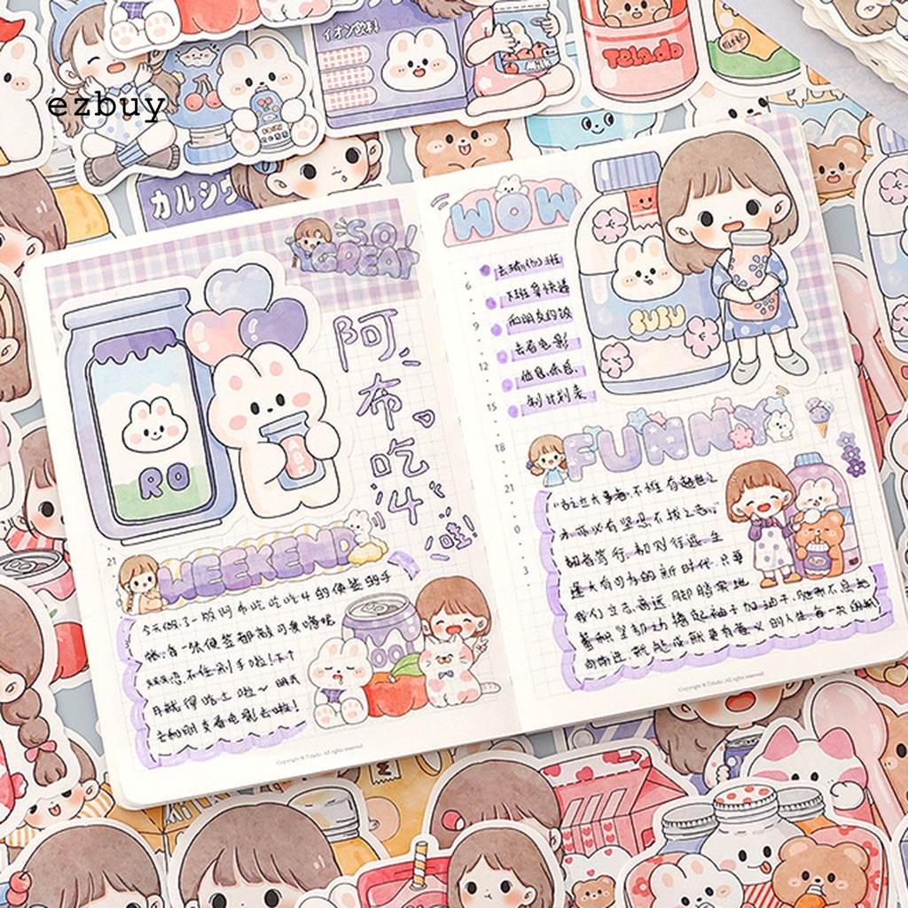 Set 100 Miếng Dán Ghi Chú DIY Họa Tiết Hoạt Hình Dễ Thương Cho Bé