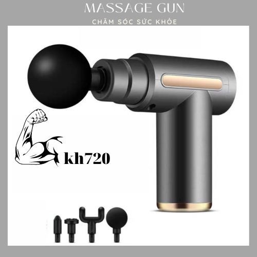 Súng Massage Cầm Tay 4 Đầu 6 Chế Độ - Máy Massage Toàn Thân Cầm Tay