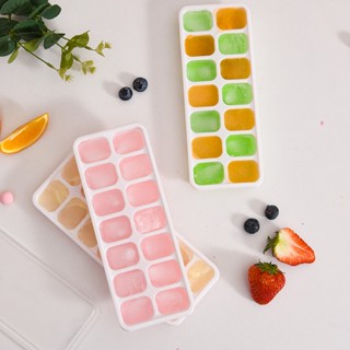 Khay Đá Silicon Có Nắp Đậy 14 Viên, Khay Đựng Đá Tủ Lạnh, Làm Đá Thạch Kem Bảo Quản Chống Mùi