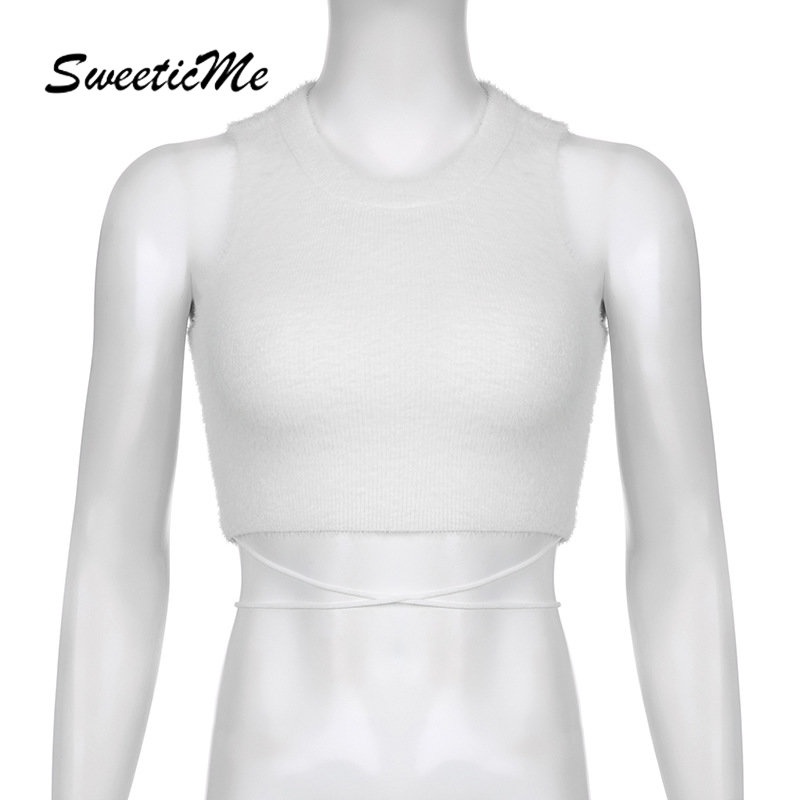 Áo Dệt Kim Sát Nách Dáng Ôm Màu Trơn Thời Trang   Cho Nữ