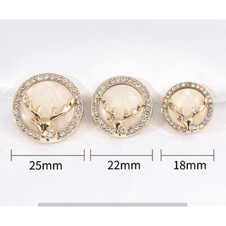 NÚT KIM LOẠI ĐÍNH ĐÁ ( sừng hưu viền đá nhiều size)