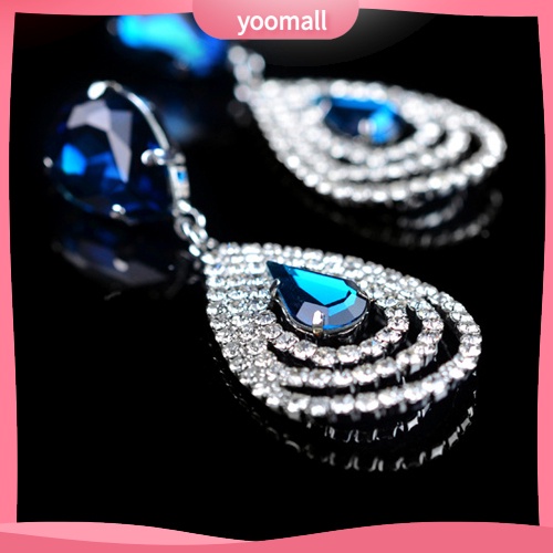 Bông Tai Hình Giọt Nước Đính Đá Thanh Lịch Dành Cho Nữ