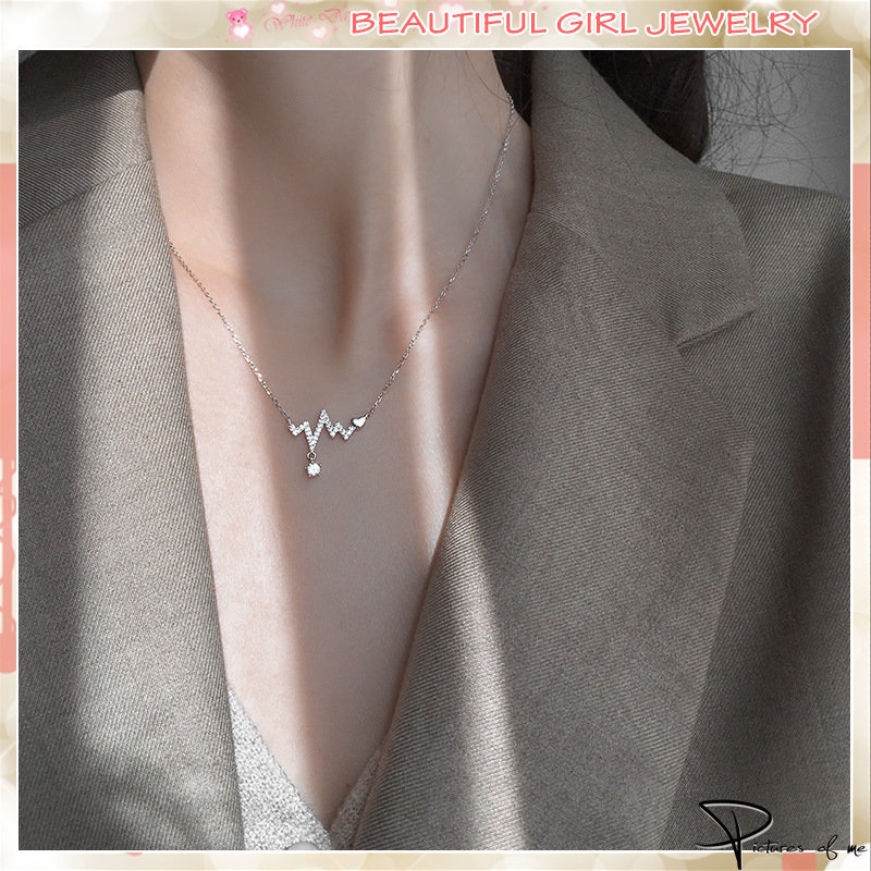 vòng cổ Hợp Kim Mặt Hình Nhịp Tim Cá Tính Cho Nữ