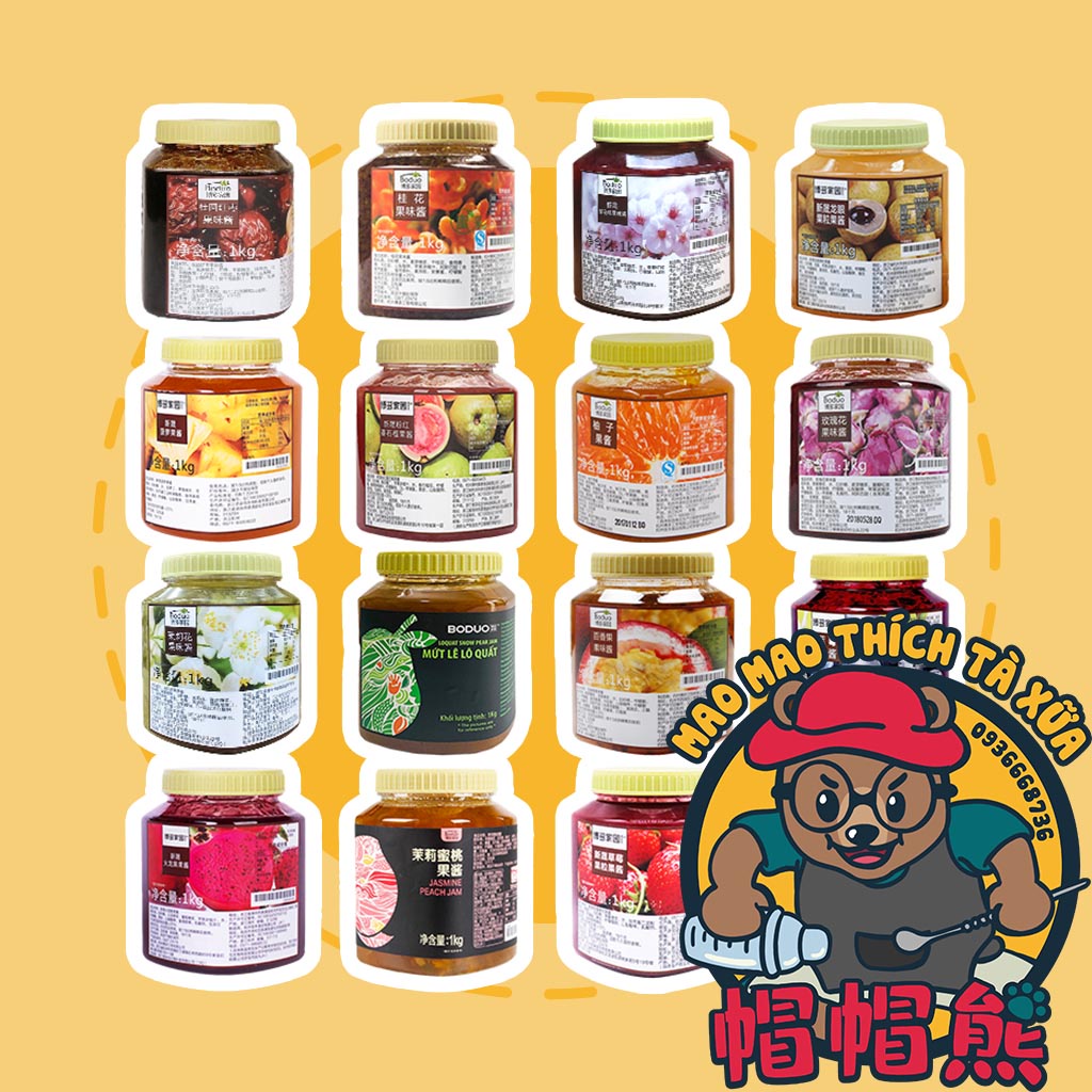 Mứt hoa quả Boduo 1kg ( Đào Nhài / Việt Quất / Ổi / Đào Hồng / Hoa Nhài / Chanh Leo / … )