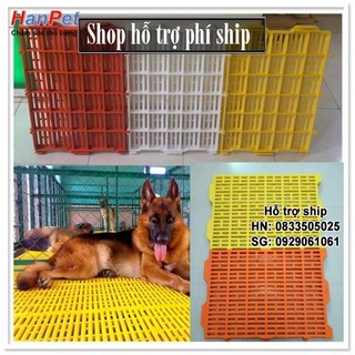 Hỗ trợ Ship- Tấm Tấm nhựa ghép sàn chuồng chó mè màu vàng  bằng nhựa siêu bền 40x55cm nặng 1,4kg
