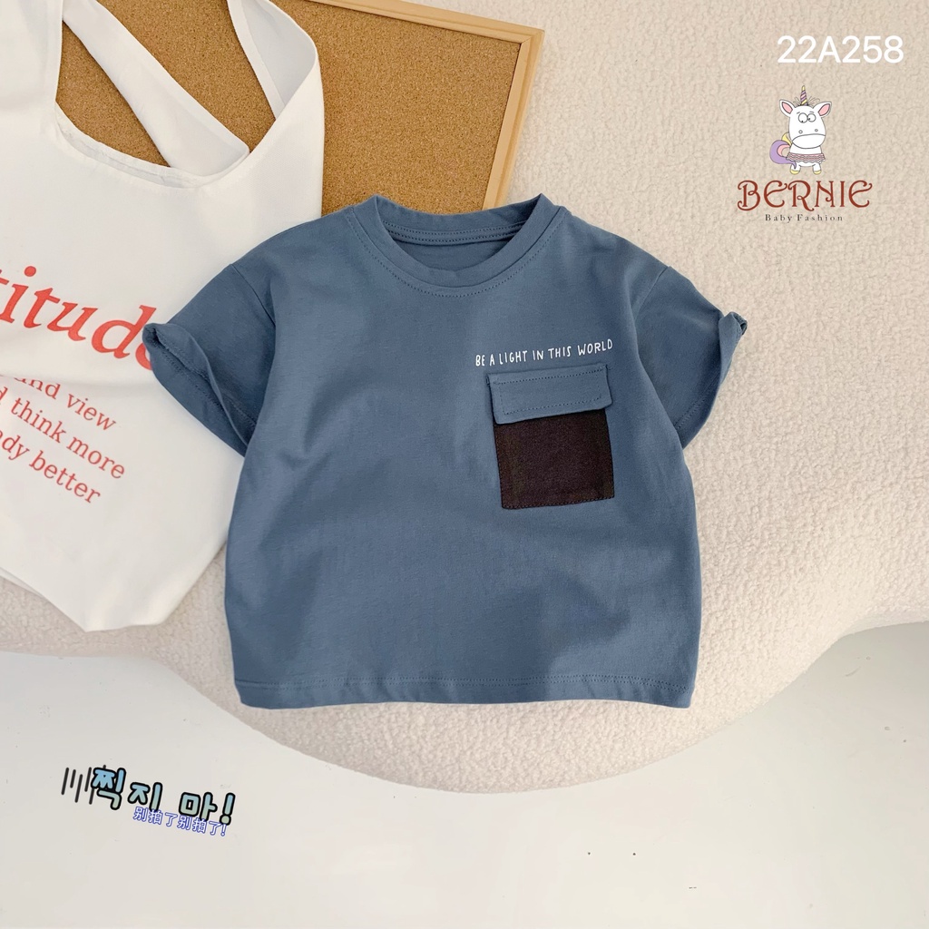Áo phông cộc tay Bernie phối túi cho bé trai