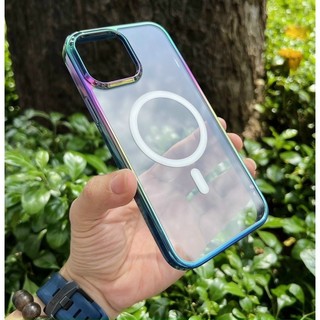 Ốp lưng X-Levele trong cứng viền màu Titan cho iPhone 12 13 Pro max 14 Pro 14 Plus 14 Pro Max có Hỗ trợ sạc chống ố màu