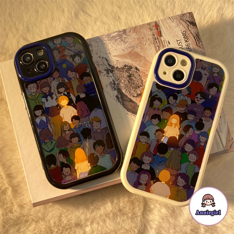 Ốp Điện Thoại TPU Mềm Chống Sốc Chống Dơ In Hình Bé Trai Bé Gái Hoạt Hình Cho IPhone 14 13 12 11 Pro Max 14 Pro Max