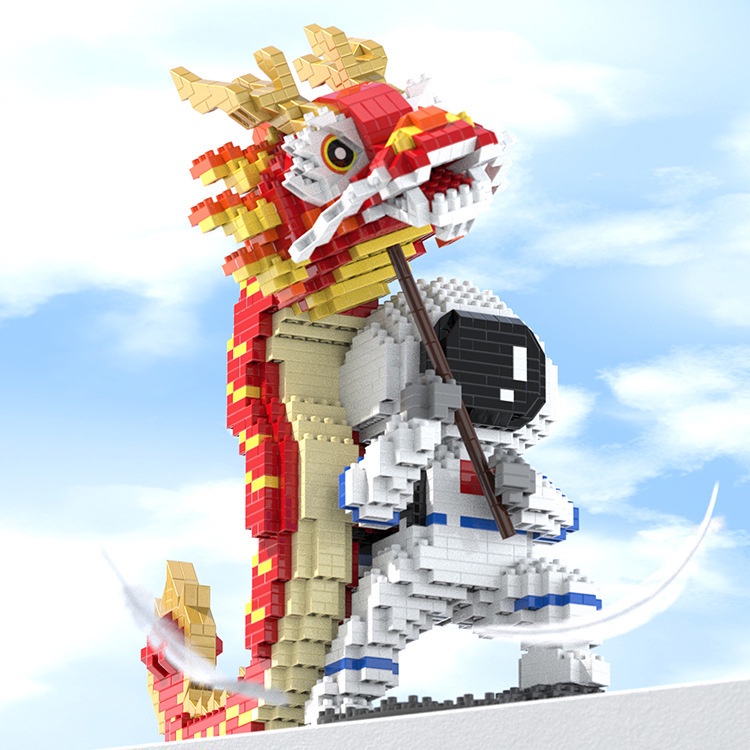 Bộ Đồ Chơi Lắp Ráp Mô Hình Lion Dance Dragon 12 con giáp ko sop 1450 Mảnh Hình Sư Tử Độc Đáo Cho Bé