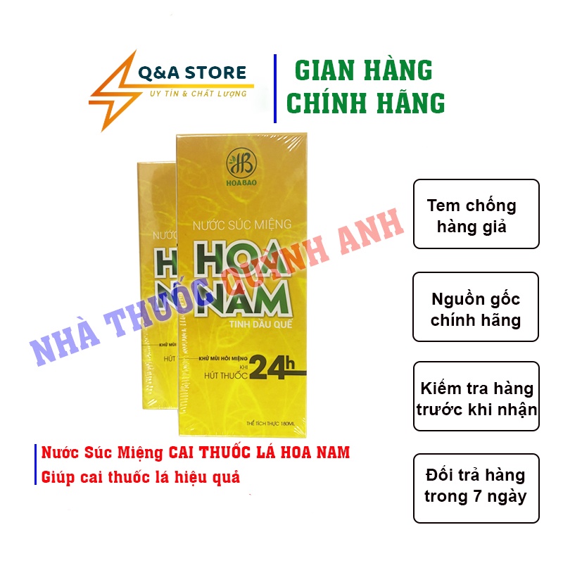 Nước Súc Miệng CAI THUỐC LÁ HOA NAM
