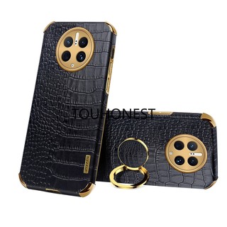 Ốp Điện Thoại Mềm Họa Tiết Da Cá Sấu Kèm Nhẫn Đỡ Cho Casing Huawei Mate 20 Pro Case Huawei Mate 30 Pro Case Huawei Mate 40 Pro Case Huawei Mate 50 Pro Crocodile Pattern Soft Leather Ring Phone Case