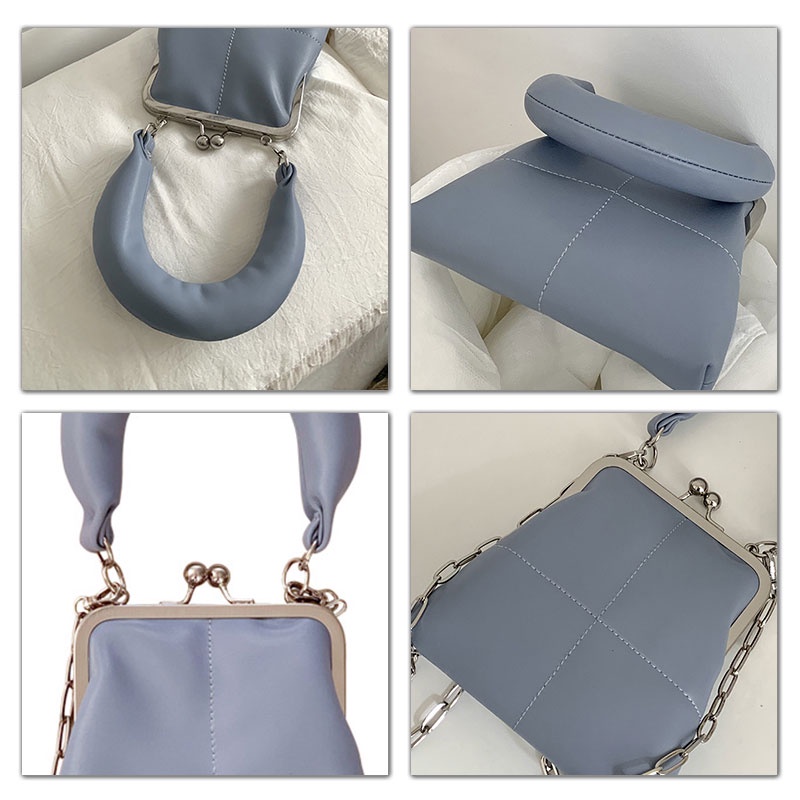 MISCHA Túi Đeo Chéo Vai Bằng Da PU Màu Trơn Thời Trang Hàn Quốc