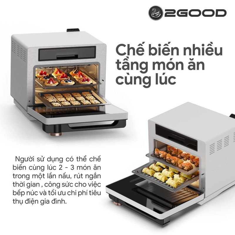 Nồi chiên không dầu hơi nước 2Good S100 20L
