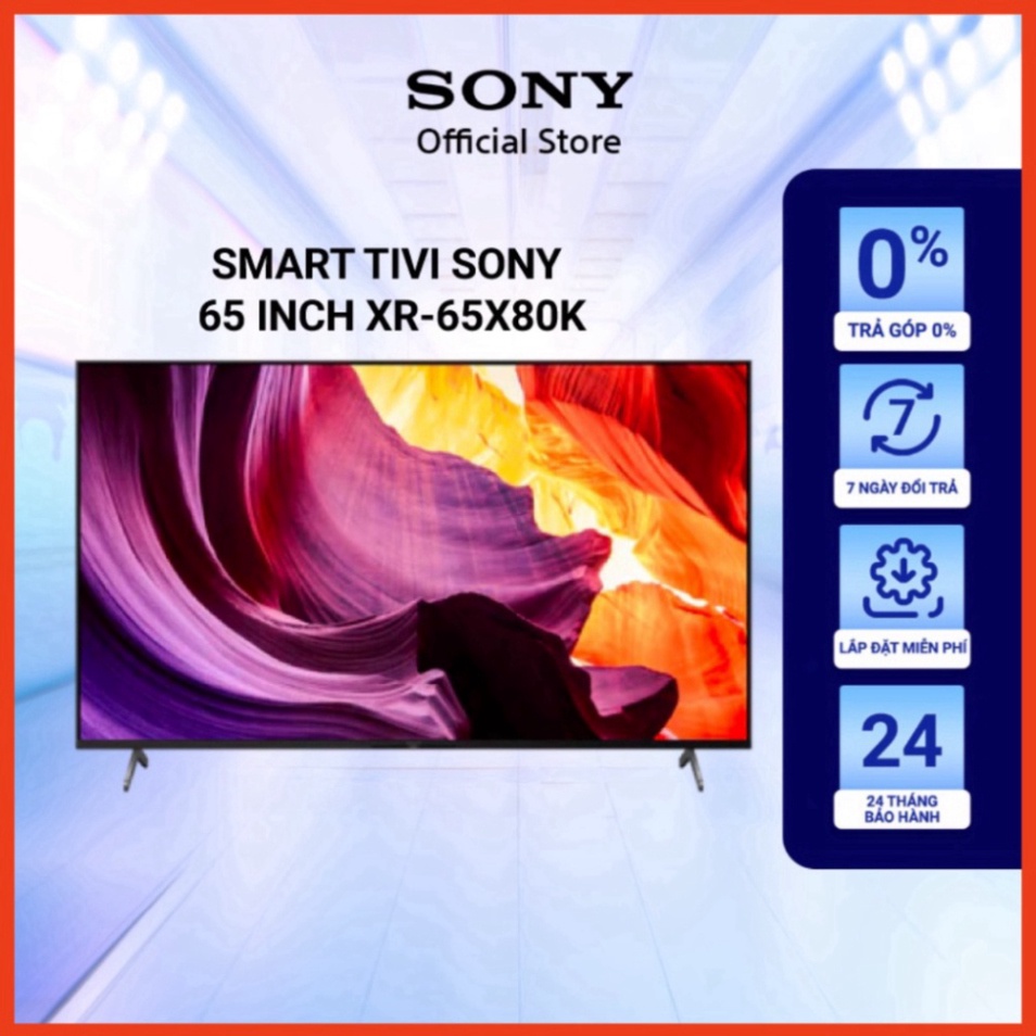 Google Tivi Sony 4K 65 inch KD-65X80K - Mới 2022 - Miễn Phí Lắp Đặt (( sale cực sốc ))