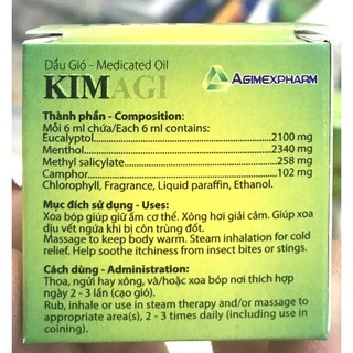 DẦU GIÓ KIM AGI 6ML🍃