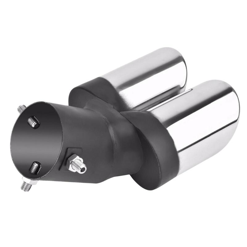 Ống Xả Khí Đôi Bằng Thép Không Gỉ 63mm Màu Đen Thông Dụng Cho Xe Hơi