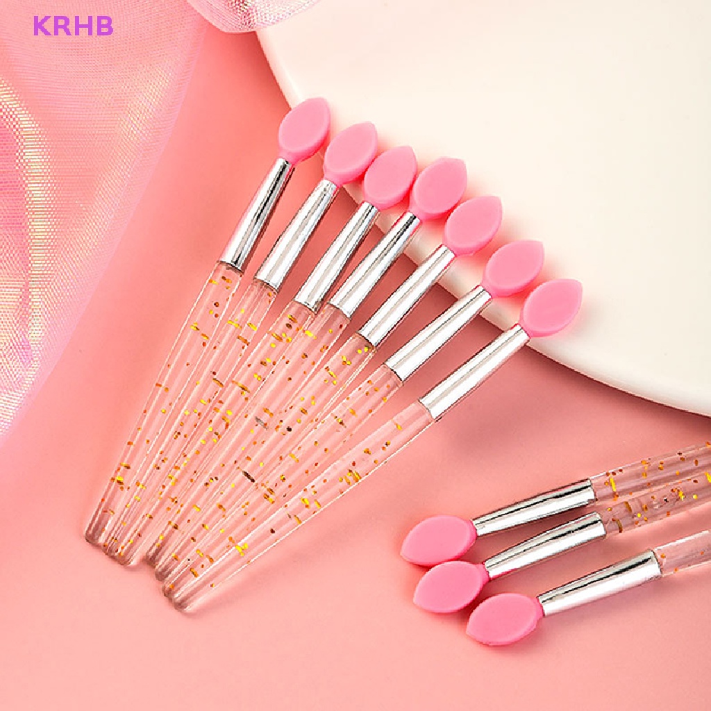 Set 10 Cọ Trang Điểm Mắt Môi Với Đầu Cọ Silicon Mềm Tiện Lợi Mới